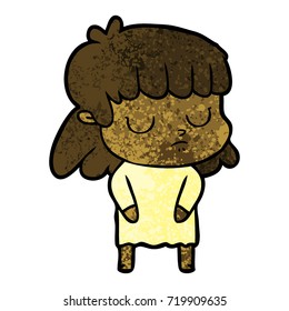 cartoon indifferent woman