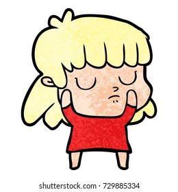 cartoon indifferent woman