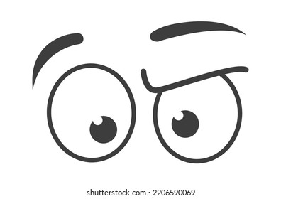 Cartoon indignant Eyes. Vector illustration