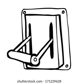 cartoon industrial machine lever