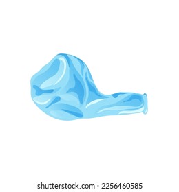 Cartoon inflatable balloon of various shapes and colors. Empty rubber blowing process. Latext uninflated element. Vector illustration on white background.