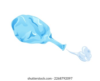 Cartoon inflatable balloon of various shapes and colors. Empty rubber blowing process. Latext uninflated element. Vector illustration on white background