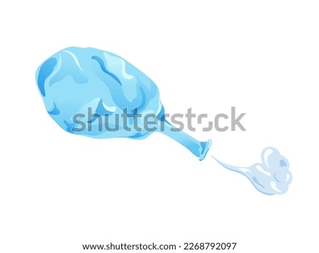 Cartoon inflatable balloon of various shapes and colors. Empty rubber blowing process. Latext uninflated element. Vector illustration on white background