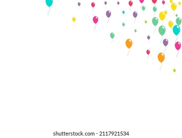 Cartoon Inflatable Balloon Vector  White Background. Surprise Ballon Frame. Red and Green and Yellow Happy Design. Color Fun Inflatable Ball Poster.