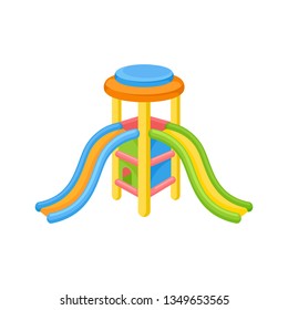 Cartoon inflatable slide concept. Childhood and fun.