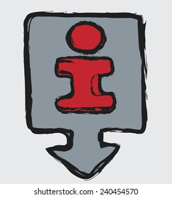 cartoon information sign and speech bubble , Vector icon