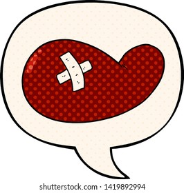 cartoon injured gall bladder with speech bubble in comic book style