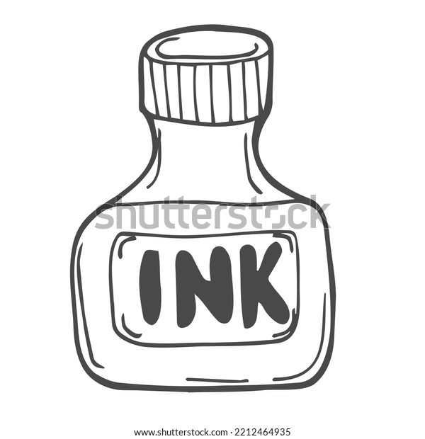 Cartoon Ink Bottle Doodle Style Stock Vector (Royalty Free) 2212464935