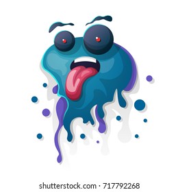 Cartoon ink, eye, tongue tooth Vector eps 10