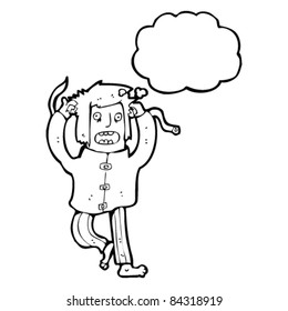 cartoon insane man