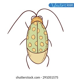  cartoon insect bug icon, vector illustration.