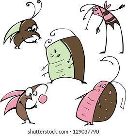 Cartoon insect characters