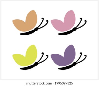 Cartoon-Insektensymbol einzeln auf Weiß. Schmetterling-Tier. Vektorgrafik. EPS10