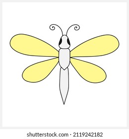 Cartoon insect icon isolated on white. Butterfly animal. Vector stock illustration. EPS 10
