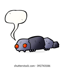 insecto de dibujos animados con burbuja de habla