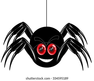 Cartoon insect spider on white background is insulated