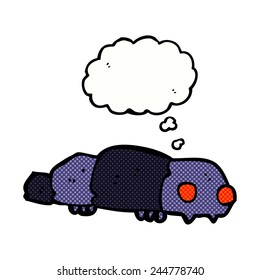 cartoon insect with thought bubble