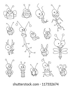 Cartoon Insects Isolated On White Stock Vector (royalty Free) 117332674 