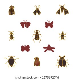 Cartoon insects in vector set. 