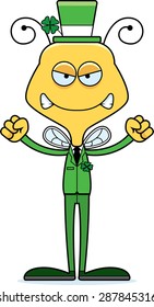 A cartoon Irish bee looking angry.