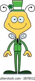 A cartoon Irish bee smiling.