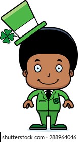 A cartoon Irish boy smiling.