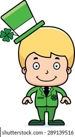 A cartoon Irish boy smiling.