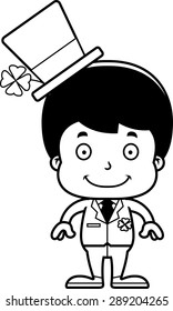 A cartoon Irish boy smiling.