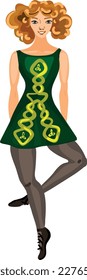 Cartoon irish dancer isolated on white background	