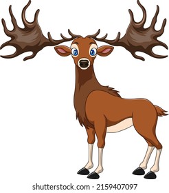 Cartoon Irish Elk On White Background