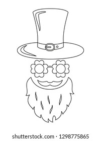 Cartoon irish leprechaun costume accessories icon. Vector illustration.