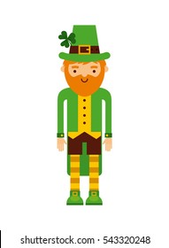 caricatura irish leprechaun man icono sobre fondo blanco. Concepto del Día de San Patricio. diseño colorido. ilustración vectorial