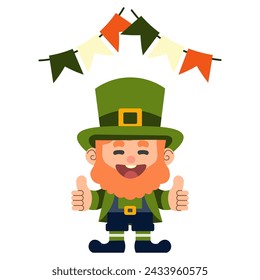 cartoon Irish Leprechaun. Vector illustration. St. Patrick's Day. Isolated object