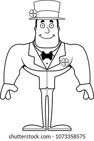 A cartoon Irish man smiling.