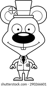 A cartoon Irish mouse smiling.