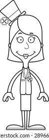 A cartoon Irish woman smiling.
