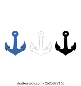 Cartoon Iron Anchor Art Coloring Digital Illustration 
