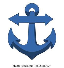 Cartoon Iron Anchor Digital Vectors Illustration 
