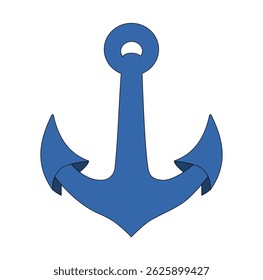 Cartoon Iron Anchor Digital Vectors Illustration