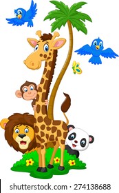 Cartoon island animals