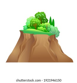 Cartoon island. Vector illustration on white background