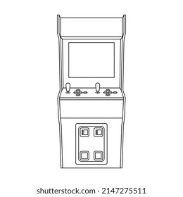 Cartoon Isolated Arcade Cabinet Illustration
