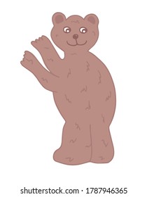 cartoon isolated bear. vector hand drawn illustration.