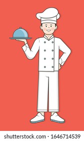 Cartoon isolated chef flat design. Vector premium