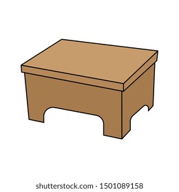 Cartoon Isolated Desk Vector Illustration