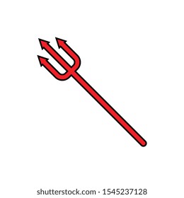 Cartoon Isolated Devil Fork Illustration