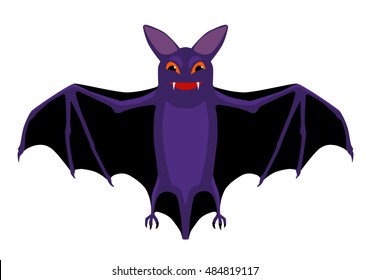 cartoon isolated flying halloween bat