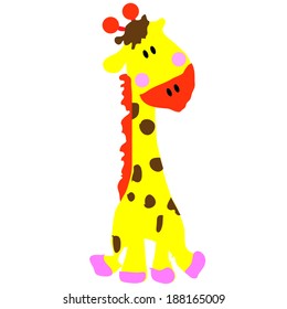 Cartoon Isolated Giraffe