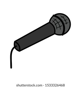 Cartoon Isolated Microphone Vector Illustration