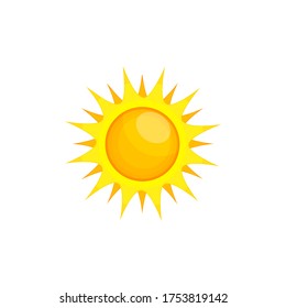 Cartoon isolated sun. Yellow sunshine illustration, icon, logo, design element. Flat vector illustration. - Shutterstock ID 1753819142